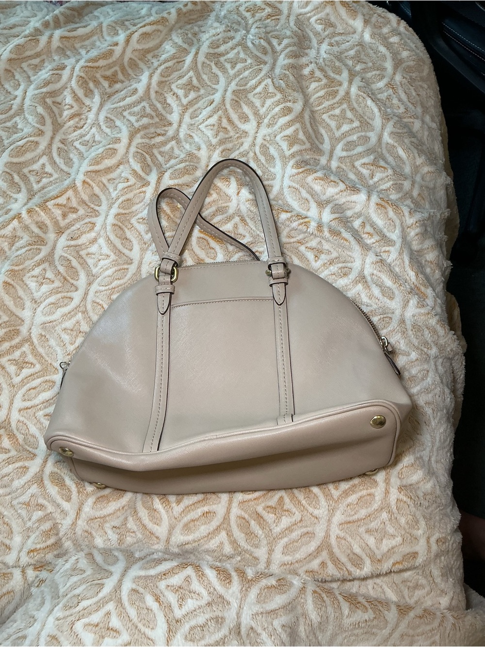 Coach Dome Satchel Handbag – Blush Beige Leather - Picture 7 of 9